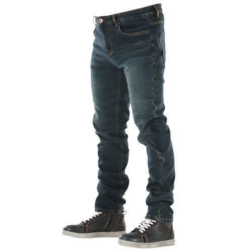 jean moto overlap monza - bleu dirt - homme - taille 33 - coupe slim et stretch - homologué ce