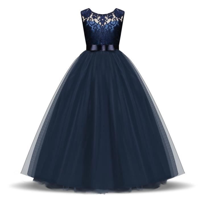 Robe De Soirée Fille - Robe Princesse Pailletée - Pour Mariage, Fête Ou Anniversaire - Dos En V élégant - Taille Ajustée