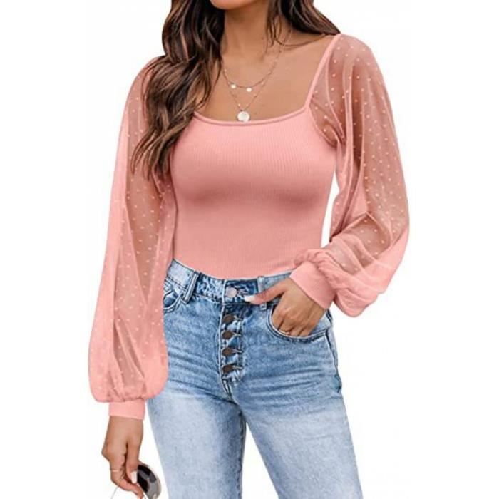 Haut manche transparente cheap
