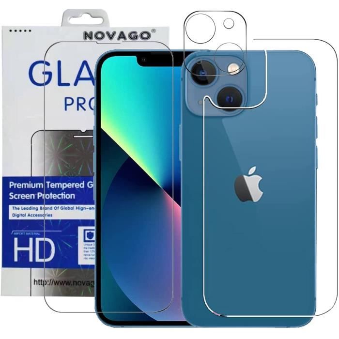 Pour iPhone 13 Mini -3 Films de protection verre trempé ( écran , dos et  caméra ) [Novago] - Cdiscount Téléphonie