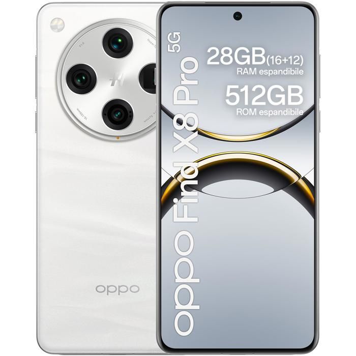 Smartphone - OPPO - Find X8 Pro - 512Go - Pearl White - IP68/IP69 - Super ZOOM