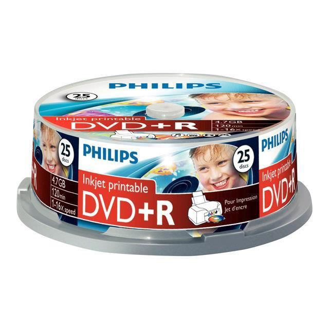 PHILIPS DVD+R 4.7Go 16x Cakebox de 25 pcs