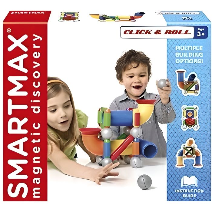 Jeu de construction - SMARTMAX - SMX 404 CLICK & ROLL - 30 pièces - Activité motrice - Jouet mixte