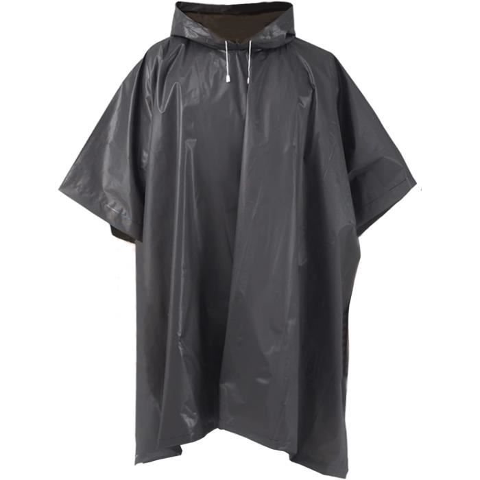 Poncho De Pluie Imperméable Unisexe - Avec Capuche Et Bandes Réfléchissantes - 210x140cm