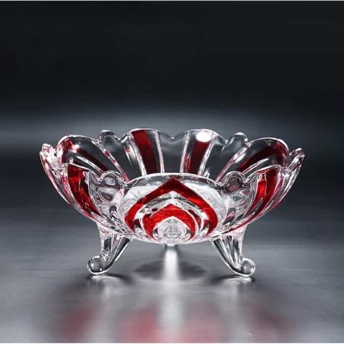 COUPE À FRUIT, SALADIER En CRISTAL Massif Décor De Motifs Taillés Main