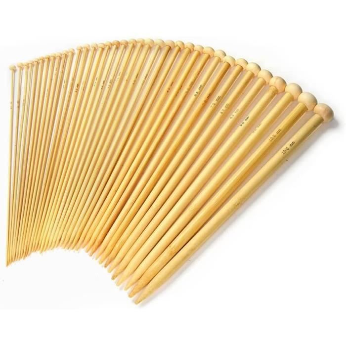 Lot De 36 Aiguilles à Tricoter Doubles Pointes – 7 Tailles (2 Mm à 5 Mm) En Acier Inoxydable, Avec Règle – Parfait Pour Chaussettes, Gants, Bonnets