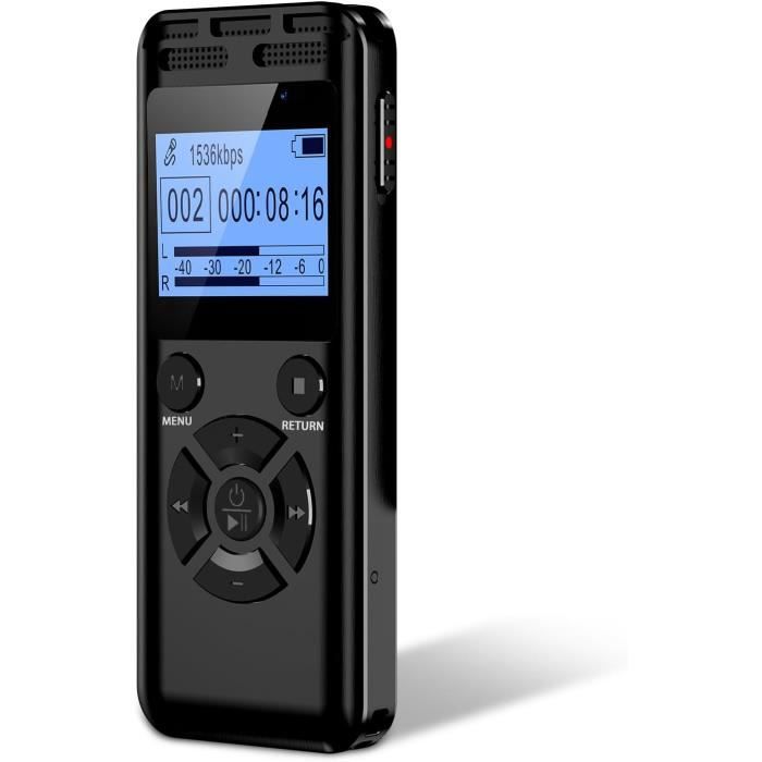 Dictaphone Numérique Portable 8 Go - Enregistreur Vocal Professionnel, Simple D'utilisation