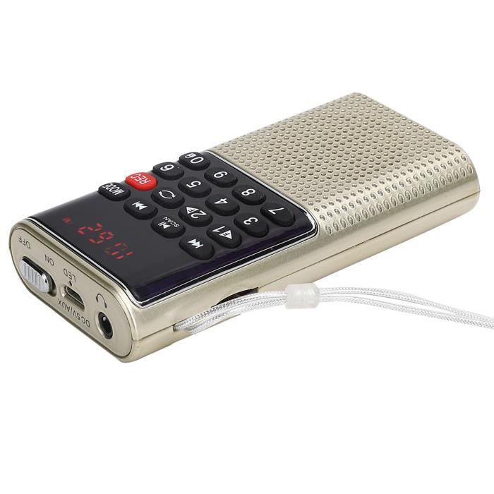 Enceinte Radio FM Mini Portable USB Multifonction Lecteur MP3 avec Port Écouteurs