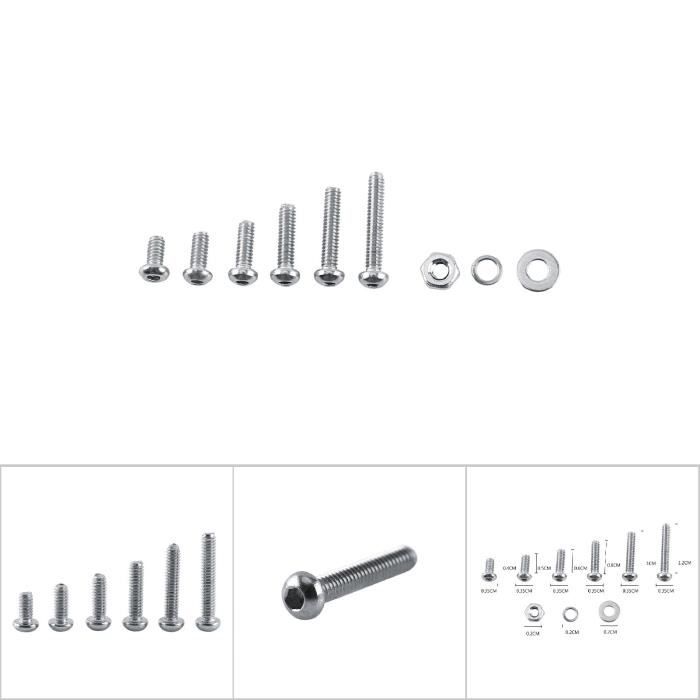 Kit De 304 Boulons + écrous En Acier Inoxydable - Tête Hexagonale, Filetage M3, 320 Pièces