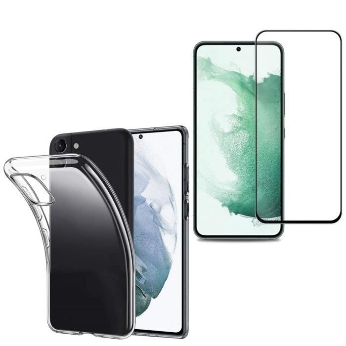 Coque de protection transparente et Verre trempé 3D pour Samsung Galaxy S22 5G [Toproduits®]
