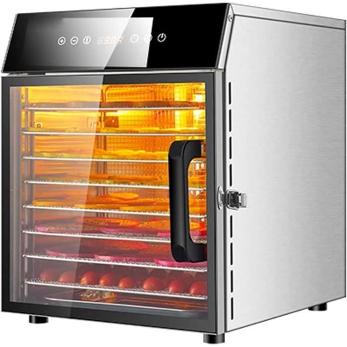 Déshydrateur Alimentaire 5 Plateaux Acier Inoxydable - Séchoir Viande Fruits Légumes Avec Minuterie Numérique