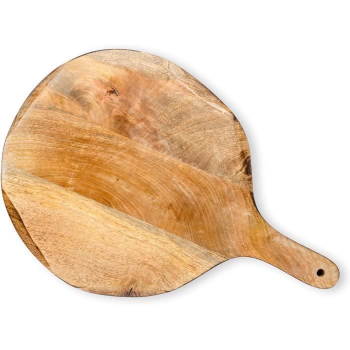 Planche à Découper Ronde En Bois De Hêtre Double Face - Diamètre 35 Cm, épaisseur 18 Mm