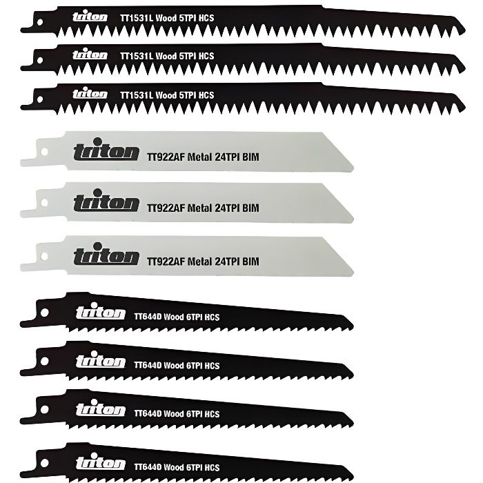 Triton 465874 - Lot de 10 lames de scie sabre