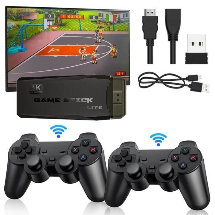 Console De Jeux Video Hdmi 4k Retro Avec Deux Manettes Sans Fil 10000 Jeux Et 64giga Sd 550
