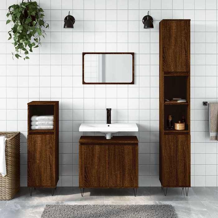 vidaXL Armoire de bain chêne marron 58x33x60 cm bois dingénierie 831587