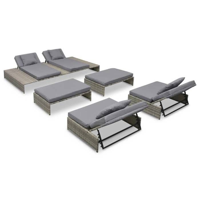 vidaXL Salon de Jardin 5 pcs avec Coussins Mobilier de Jardin Meubles de Patio Meubles de Terrasse Mobilier dExtérieur 42889