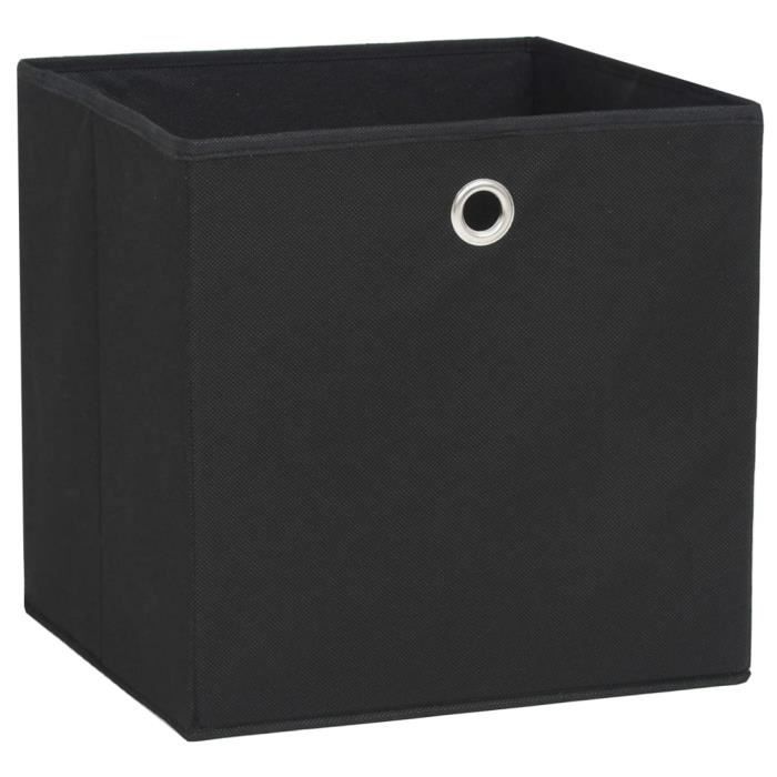 Boîtes de rangement - VINGVO - 4 pcs - Tissu intissé - 28x28x28 cm - Noir