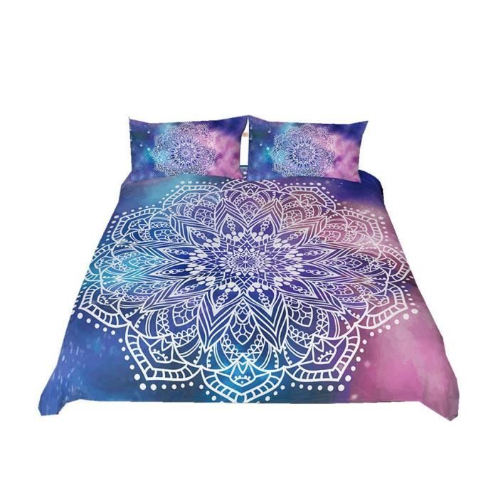 2 Personne Mandala Housse De Couette Taie D Oreiller Bleu Viole Fille Parures De Lit Rose Bleu Housses De Couettes 220x240 Cm Achat Vente Housse De Couette Seule Soldes Cdiscount