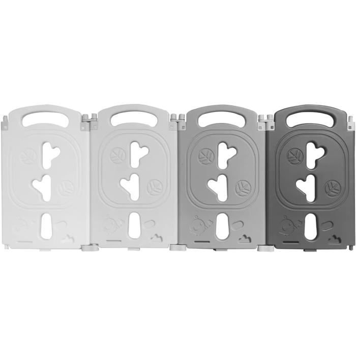 Meilleurs prix pour Parc pour bébé, Parc Bébé, Barrière de Sécurité Portail Parc - 4 panneaux - Gris et blanc