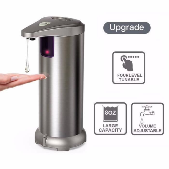 Distributeur De Savon Automatique Pearl – Détecteur De Mouvement – Gris/Transparent