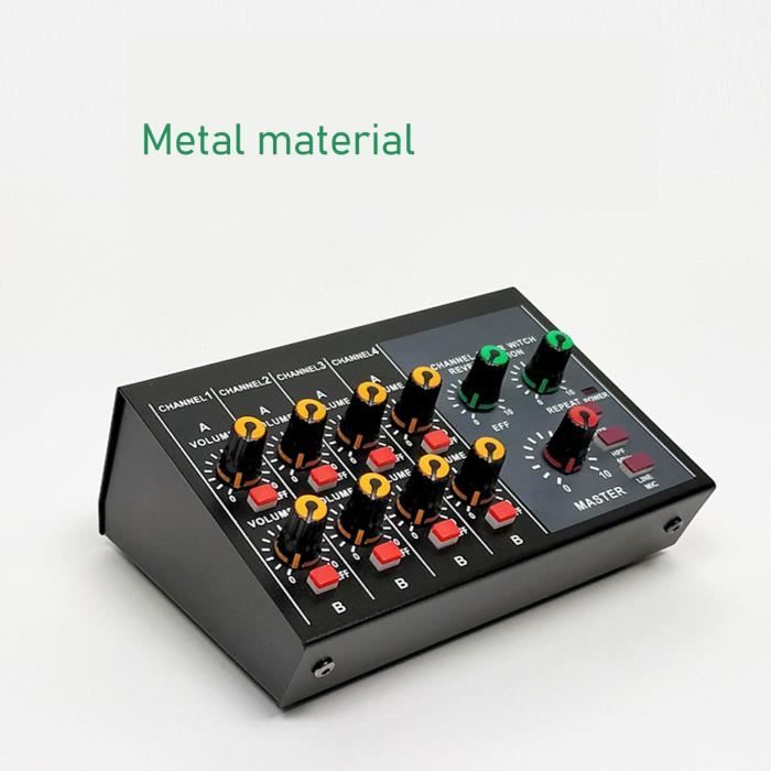 Mélangeur Audio de Ligne, Mini Mélangeur de Ligne Stéréo 4 Canaux pour
