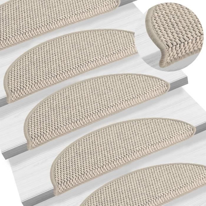 Lot 15 Marchettes d'Escalier Antidérapantes VEVOR 71,2x22,8 cm Tapis d' Escalier Lavable en Machine Moquettes de Marches Insonorisantes pour Sécurité | Leroy Merlin
