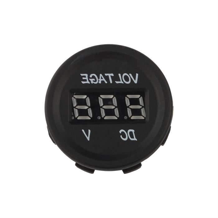 Voltmètre Numérique Voiture 24V – Affichage LED Couleur, Étanche IP65, Alarme Tension >30V, Universel Moto Bateau Camping-Car