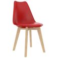{Style Scandinave Moderne} Pack de 2 Chaises de salle à manger Chaise Salon Chaise à dîner - Contemporain Rouge Plastique ©58470-1