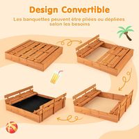 Bac sable 107,5x107,5 cm bac sable enfants couverture réglable hauteur bois 3-7 ans balcon extérieur terrasse jardin | Leroy Merlin Bac sable 107,5x107,5 cm bac sable enfants couverture réglable hauteur bois 3-7 ans balcon extérieur terrasse jardin | Leroy Merlin