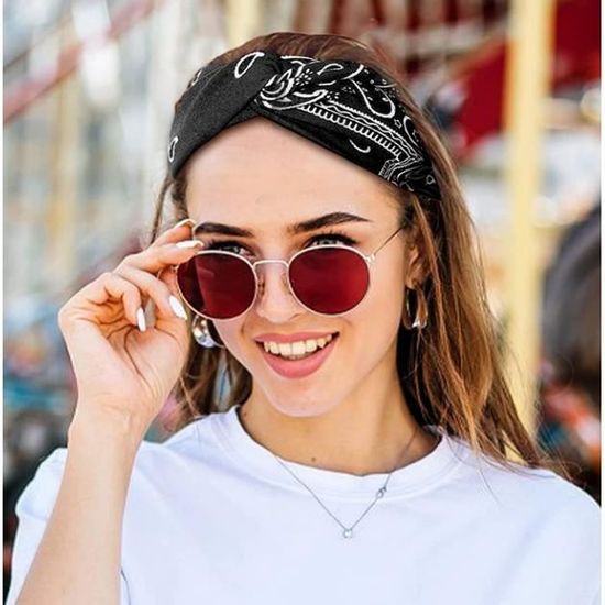 6 Pcs Bandeau Cheveux Femme, Élastique Bandana Cheveux Femme Boho, Headband  Cheveux Femme Large Imprimé pour Accessoires[S34] - Cdiscount Au quotidien