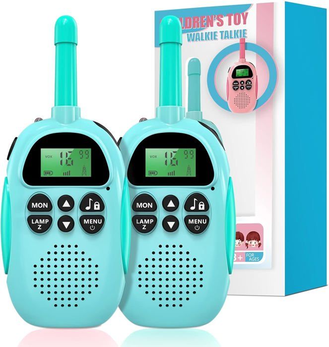 Talkie-Walkie FIVAVA Rechargeable – Portée 3-5 Km – Avec LCD, Lampe Torche – Pour Enfants 3-12 Ans, Camping Et Randonnée