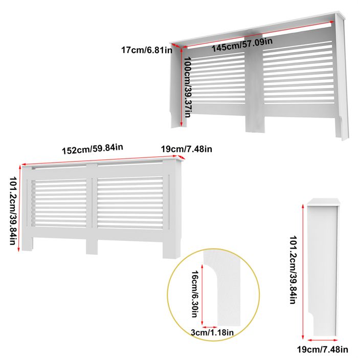 Cache Radiateur Blanc Bois - Grille Cache-Radiateur Maison de Chauffage ...