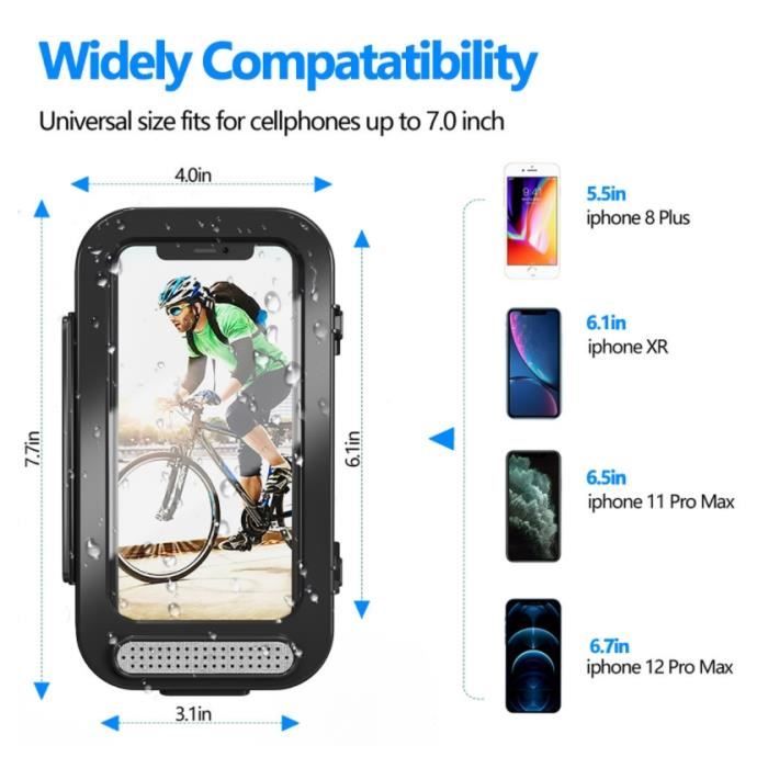 Support Téléphone Vélo 2 Pièces – Silicone Universel, Rotation 360°, Compatible Smartphones 4,5 à 6,5 Pouces, Pour Guidon Vélo Ou Moto