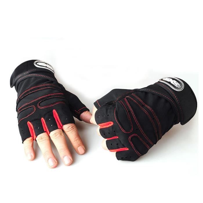Gants Hillbilly Demi-doigts – Protège-poignets Intégrés, Peau De Chèvre, Double Couture, Pour Sports Extrêmes