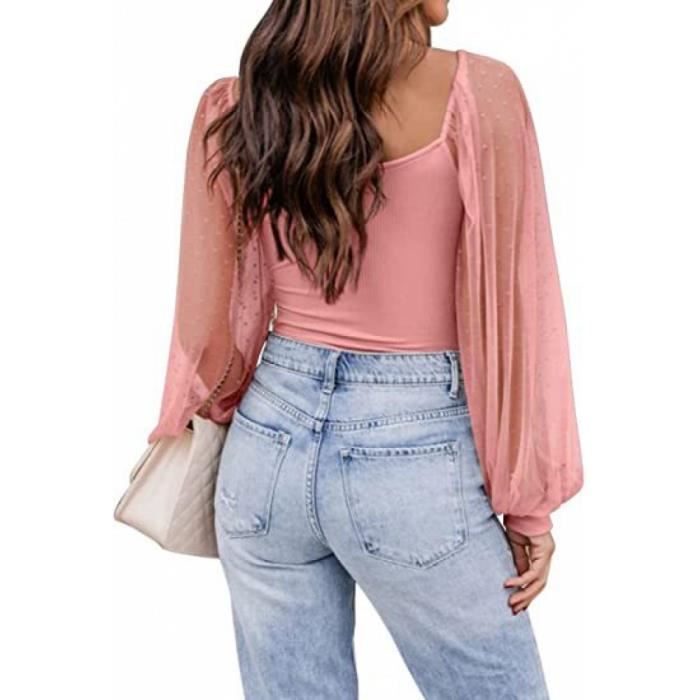 Blouse manche 2025 bouffante transparente