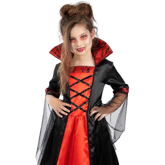 LUCIDA - Déguisement vampire noir fille - L 128/140 (10-12 ans) -  Déguisements enfants | bol