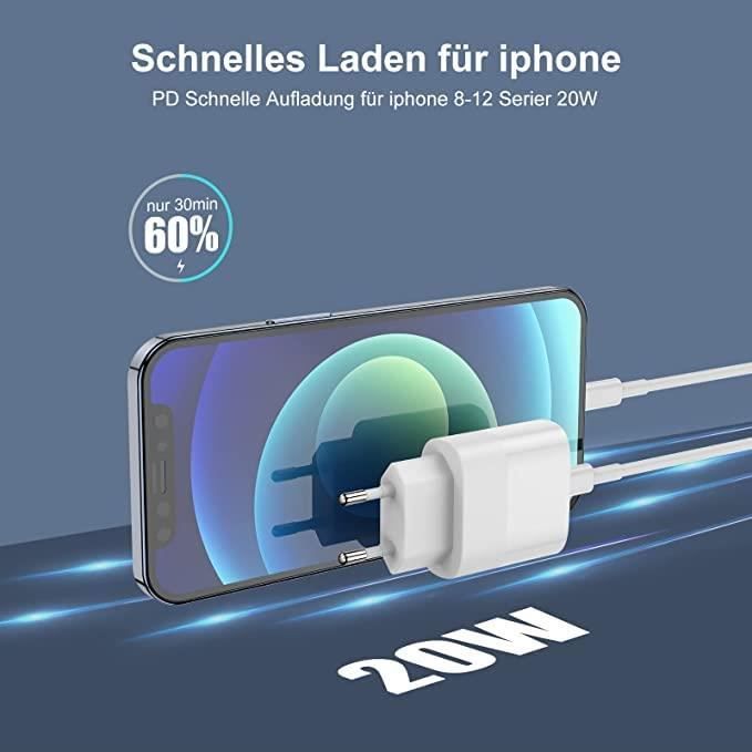 Cionum Chargeur Rapide iPhone【Apple MFi Certifié】 20W USB C