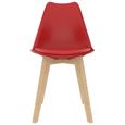 {Style Scandinave Moderne} Pack de 2 Chaises de salle à manger Chaise Salon Chaise à dîner - Contemporain Rouge Plastique ©58470-2