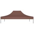 1723NEU- Toit de tente de réception,Toile de rechange pour pavillon tonnelle tente imperméable 4x3 m Marron 270 g-m²-2
