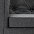 6290Queen® Canapé Chesterfield à 2 places,Sofa Vintage Design,Canapé d'angle Sacandinave Revêtement en tissu Gris foncé Taille:124 x-2