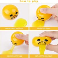 Lot De 4 Balles Anti-stress En Forme D’œuf – Qui Vomissent Du Mucus – TPR – Pour Adultes Et Enfants