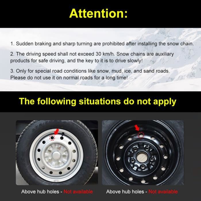 Chaine neige 9mm pneu 225/45R18 montage rapide sécurité garantie - Brico  Privé