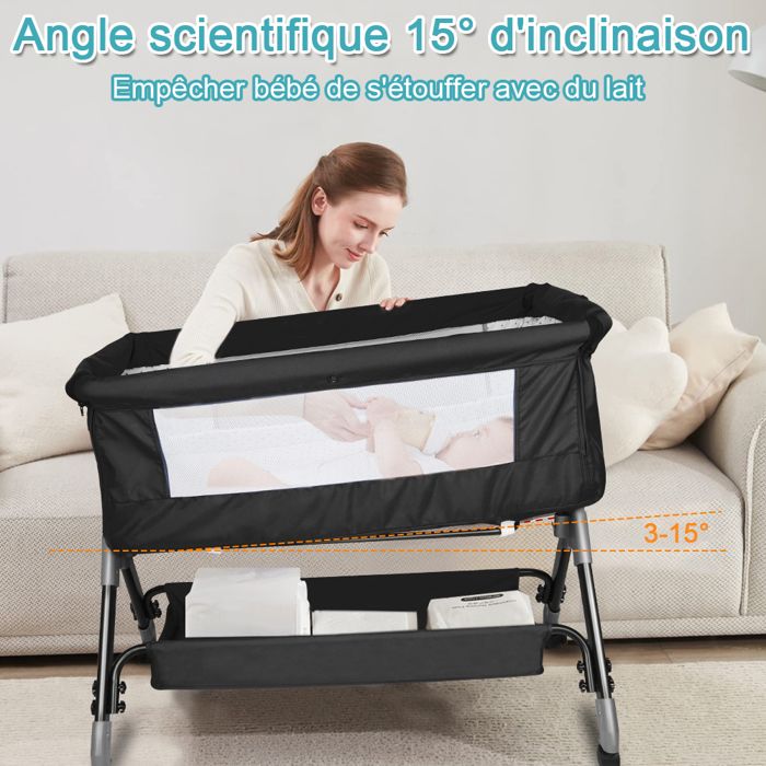 Berceau Cododo 2 En 1 Pliable - Avec Matelas Et Moustiquaire, 93x57cm, Pour Bébé 0-36 Mois