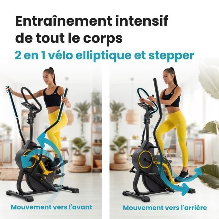 Vélo elliptique et stepper 2en1, Hop-Sport HS-450B Dynamic, Masse