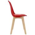 {Style Scandinave Moderne} Pack de 2 Chaises de salle à manger Chaise Salon Chaise à dîner - Contemporain Rouge Plastique ©58470-3