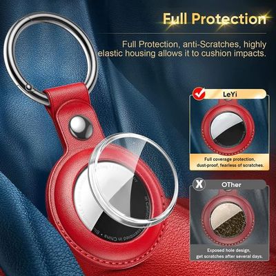 Coque protection porte clés Airtag Air Tag Airtag en cuir PU Apple AirTags  4 unités noir bleu marron rougeAY - Cdiscount Téléphonie