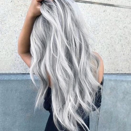 perruque cheveux gris femme