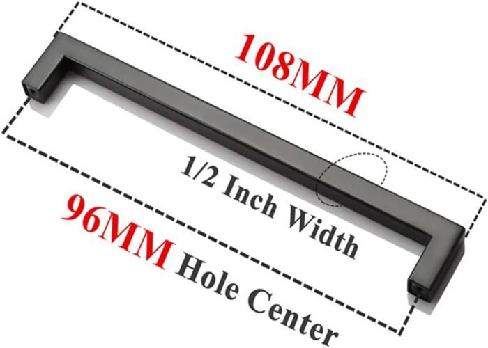 Lot De 10 Poignées De Meuble Noires – Entraxe 96 Mm, Inox Brossé, Rondes