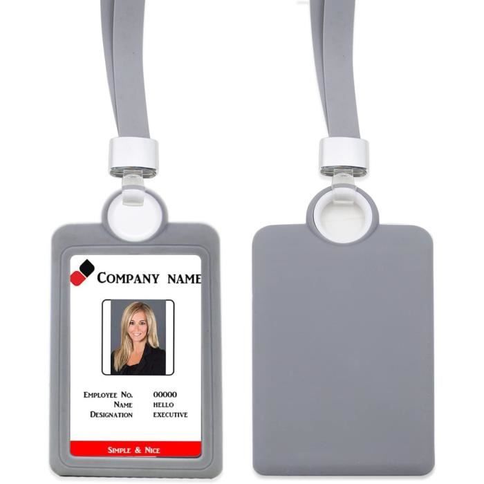 Porte-carte d'identité vertical en silicone avec cordon tour de cou haute  performance pour carte d'identité, cartes de visite, (L) - Cdiscount  Beaux-Arts et Loisirs créatifs