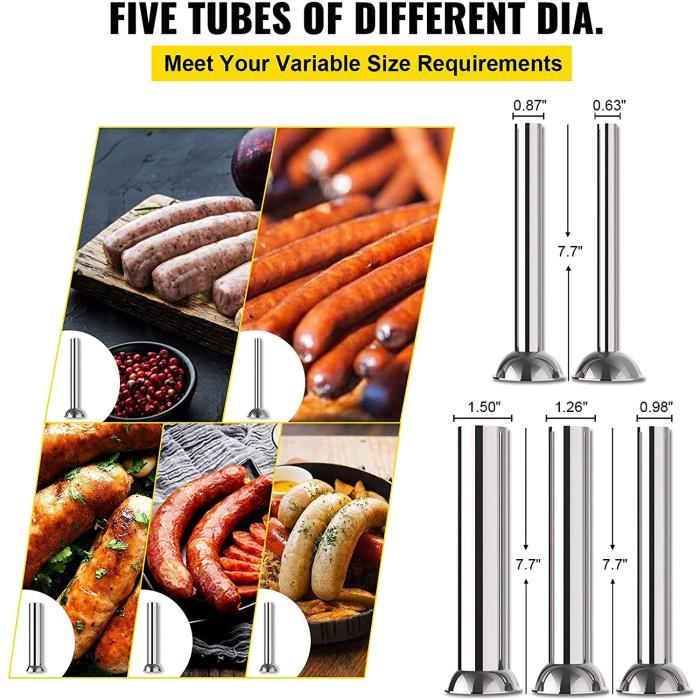 Mélangeur à Viande Manuel VEVOR - Réservoir 10 L (15 Lbs) En Inox - Pour Saucisses, Bœuf Haché, Aliments Animaux - Pieds Stables